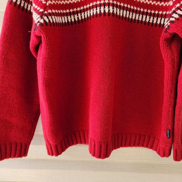 Vintage American Eagle red wool sweater fair isle - Picture 5 of 10